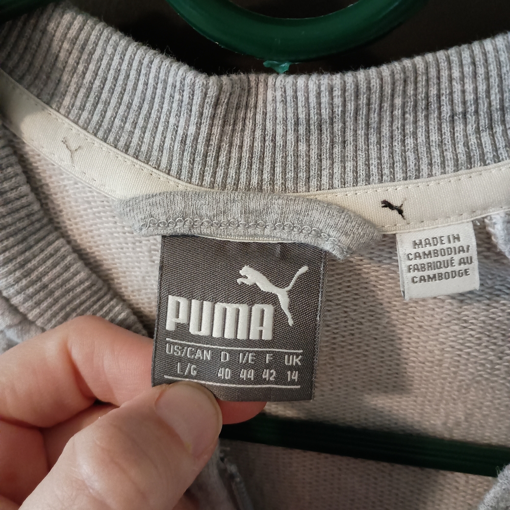 Puma Gray and White Zip-Up Jacket
